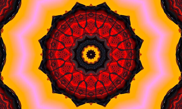 Red circular wave glow kaleidoscope lighting effect abstract background for your business