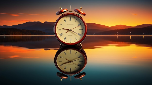 red clock HD wallpaper photographic image