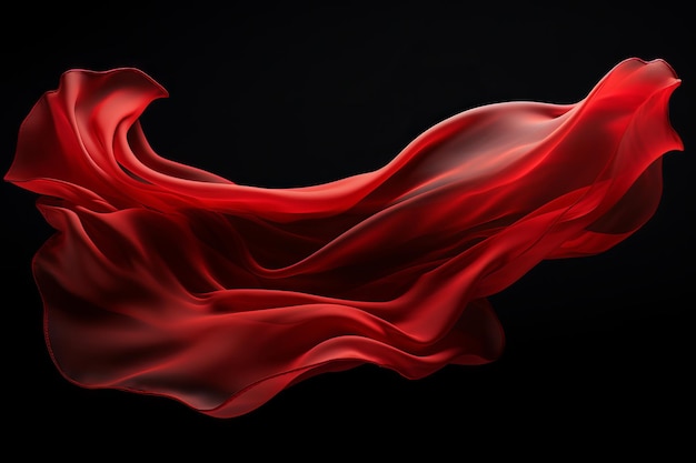 red cloth on a black background