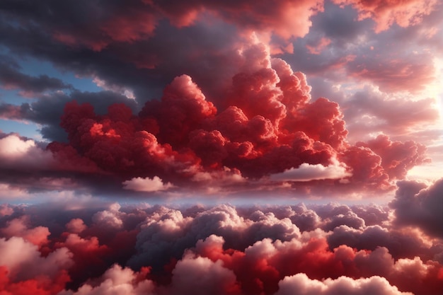 Red Clouds Background Cloud Background Clouds Background Sky Background Clouds Texture AI Generative