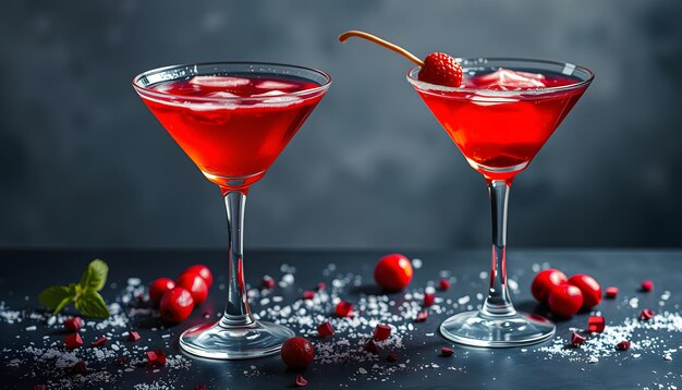 Photo red cocktails isolated with white highlights