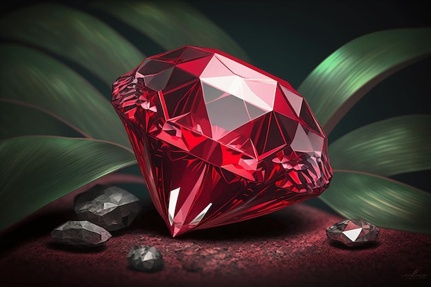 red color diamond showcase