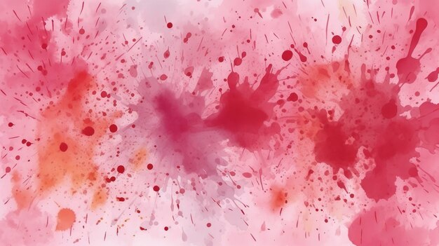 Red color splatter watercolor pastel background Texture wall concrete background wall fragment with scratches and cracks generate ai