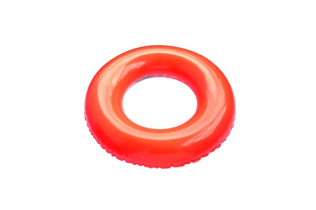 Red colour swim ring isolated.