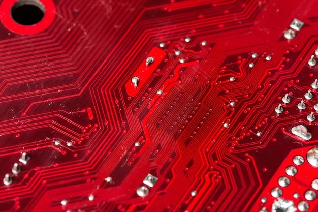 Red computer chip