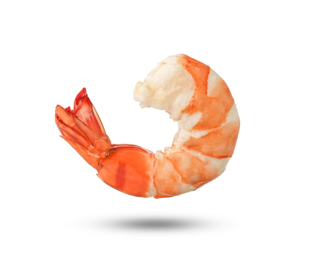 Red cooked prawn or tiger shrimp isolated on white background with clipping path