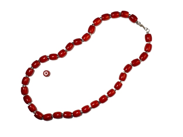 Red coral beads handmade Jewelry A beautiful product Bijouterie