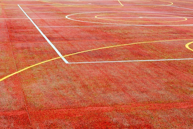 Red court of basketball