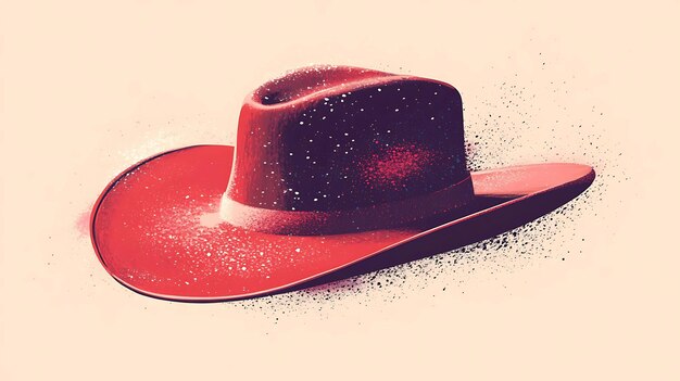 Red cowboy hat with white spots isolated on a white background