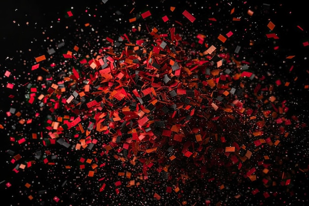 Red crystals on a black background 1920x1080 Generative AI