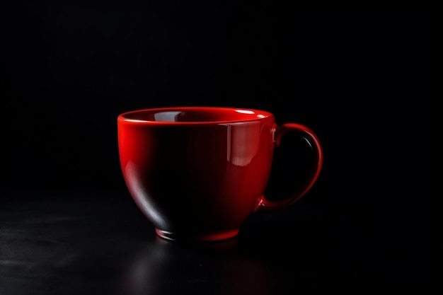 Red cup on a black background AI Generated