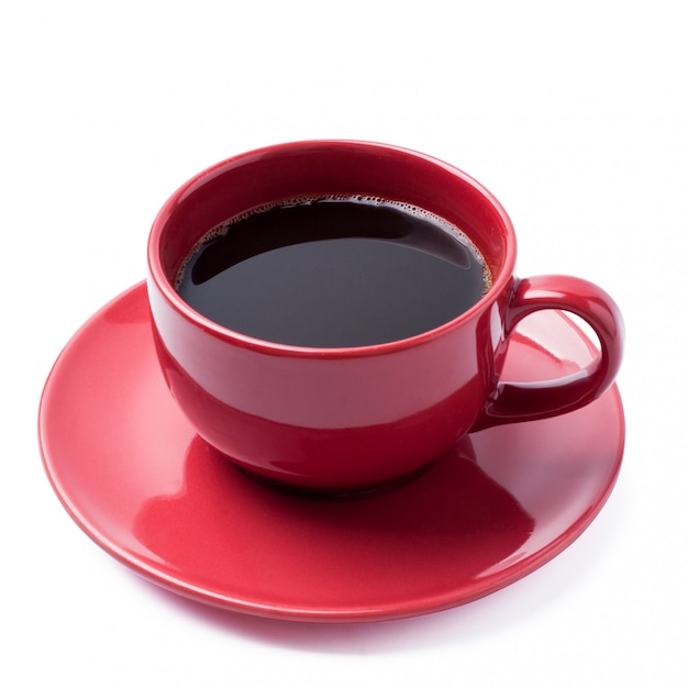 Red cup coffee isolated with clipping path