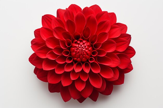 A red dahlia flower on white background high quality