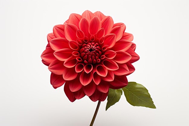 A red dahlia flower on white background high quality