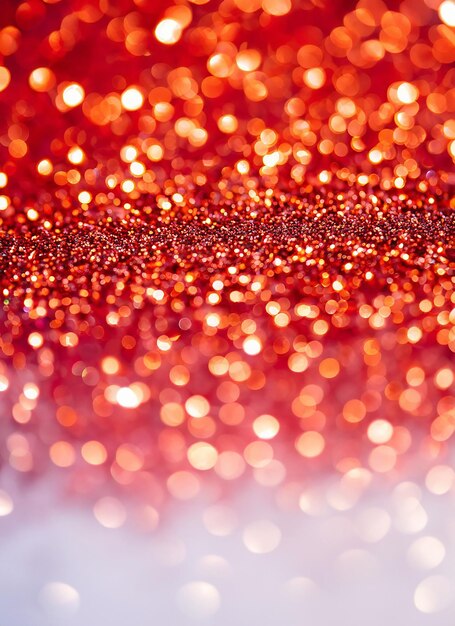 Photo red de focused sparkle glitter background close up