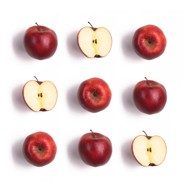 Red delicious apples isolated on white background