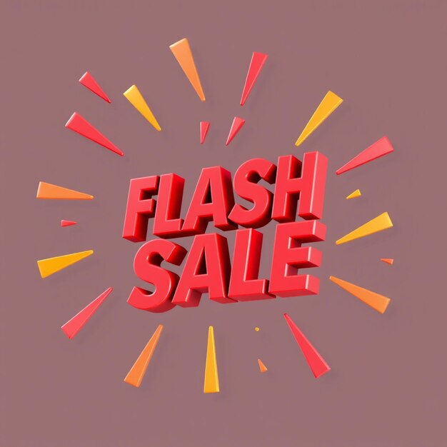 Photo a red display with the words flash sale on it