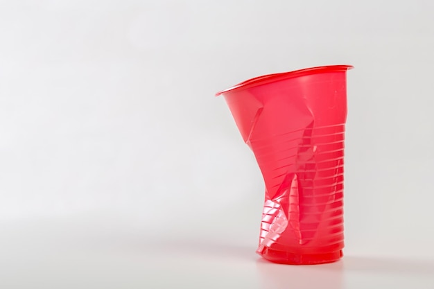 Red disposable plastic glasses