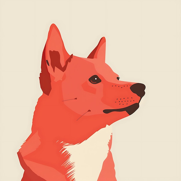 a red dog with a white collar and a black nose