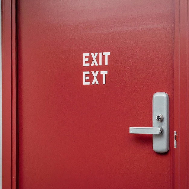 Photo a red door with the word exit on it