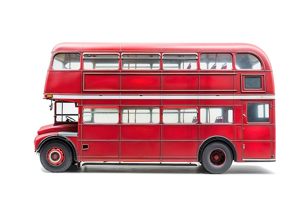 A red doubledecker bus isolated on a white background