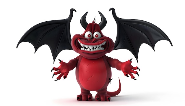 Photo a red dragon with a big grin on his face