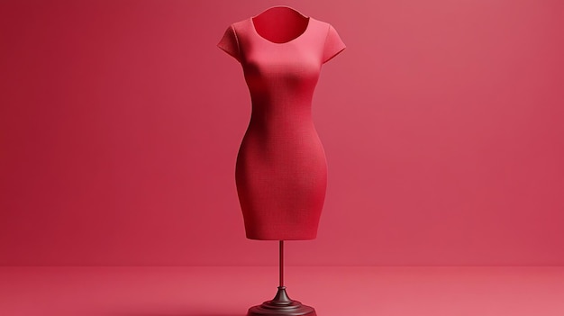 Photo a red dress with a red top on a mannequin