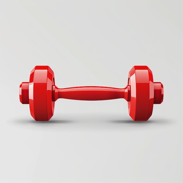 a red dumbbell with the words push on it