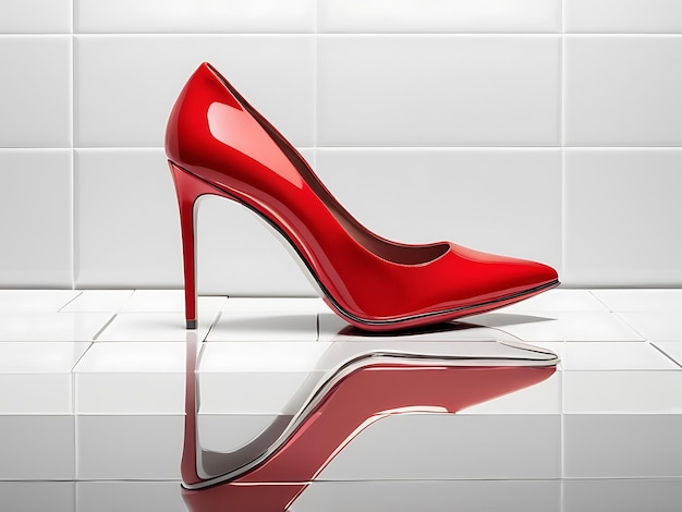 Photo red elegant ladies shoes studio photography fashion footwear