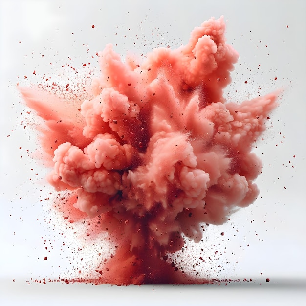 Photo red explosion on white background