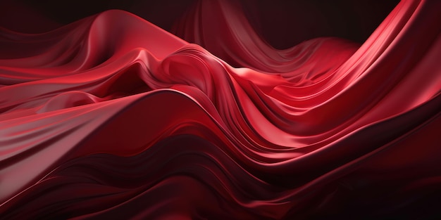 Red fabric billows in air Made with Generative AI