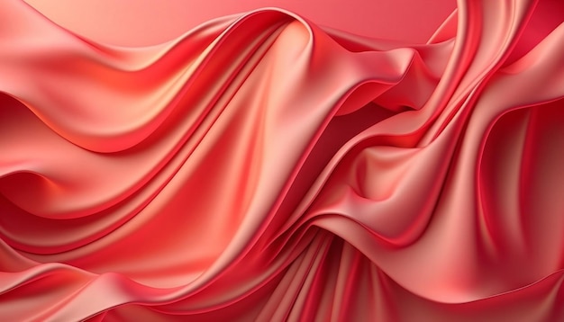 Red fabric with a pattern of light waves.