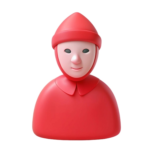 a red figurine of a man wearing a red cape