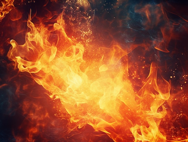 Red Fire Background Illustration AI_Generated