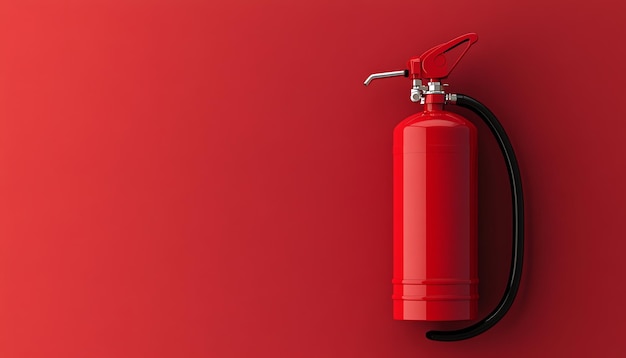 A Red Fire Extinguisher on a Red Background