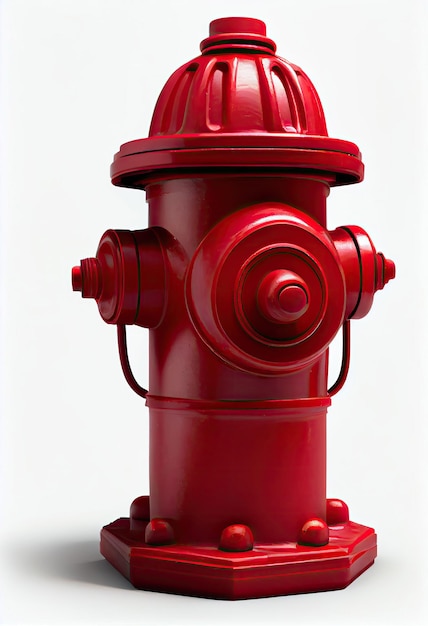 Red fire hydrant isolated on white with Generative AI Technology