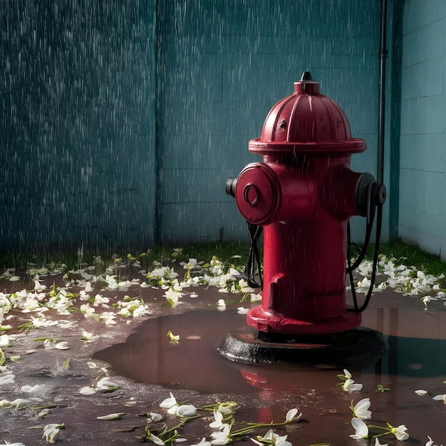 a red fire hydrant with a number 2 on it