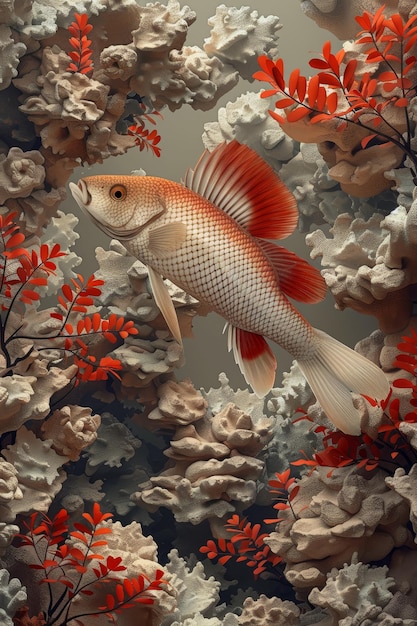 Red Fish in Coral Reef