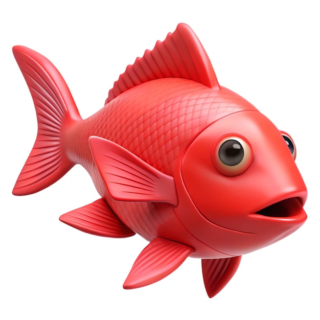 a red fish with a black eye and a brown eye