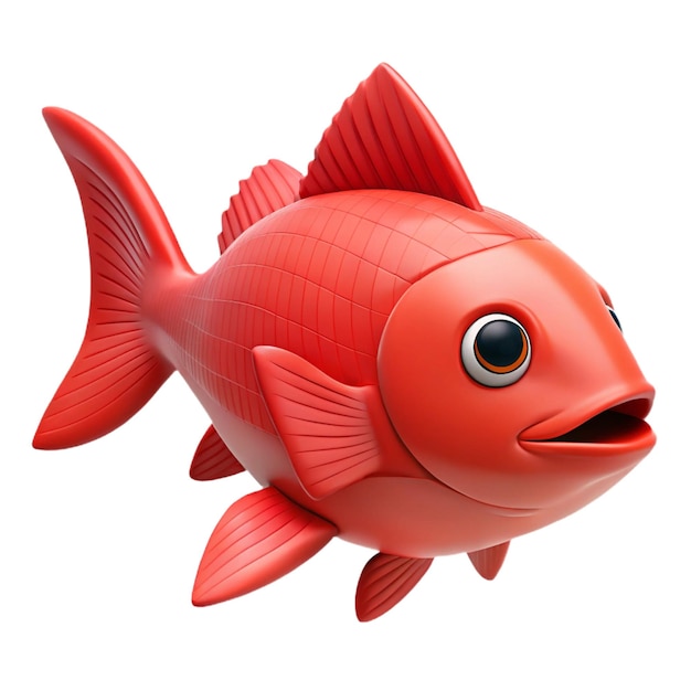 a red fish with a black eye and a yellow eye