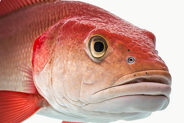 A red fish with a white spot on its face