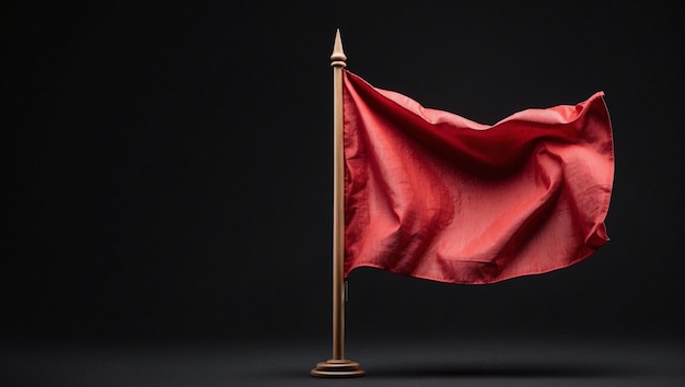 red flag isolated on black background