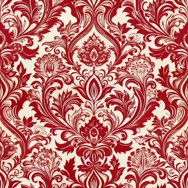 Photo a red floral pattern on a red background