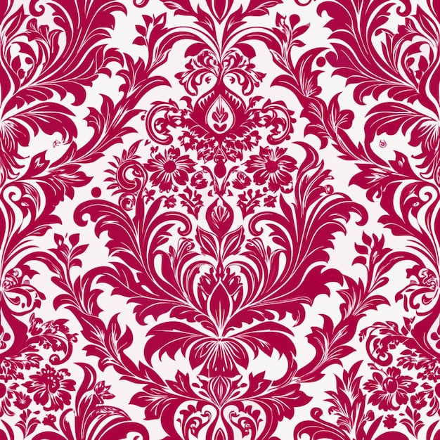 Photo a red floral wallpaper with a floral pattern