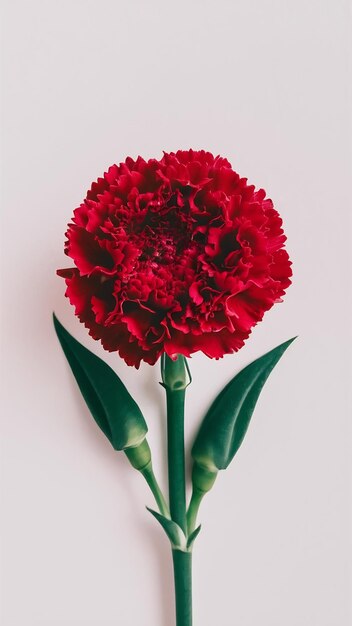 Red flower carnation isolated on a white background