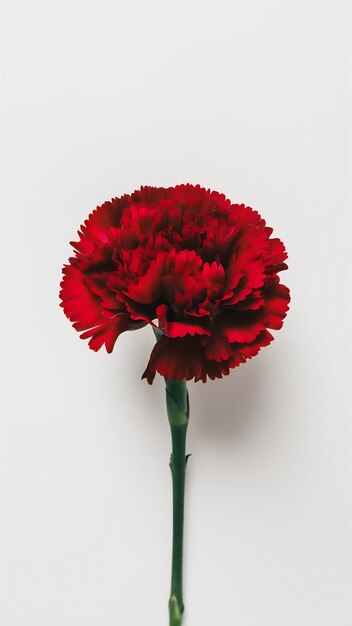 Red flower carnation isolated on a white background