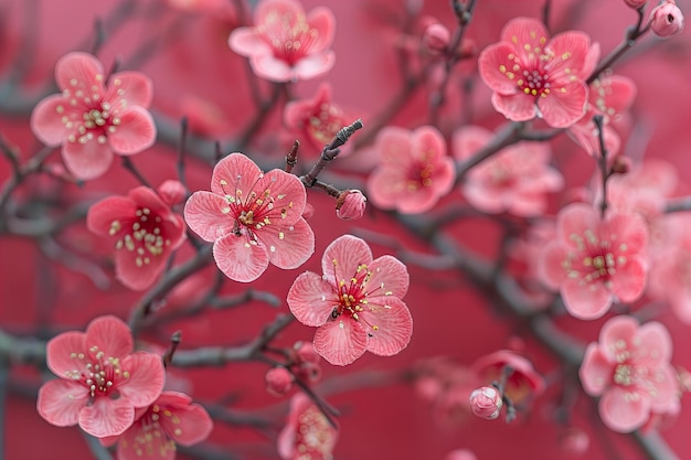 a red flower with pink petals and the word cherry on it