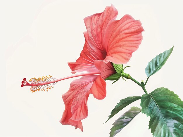 Photo a red flower with the word hibiscus on it