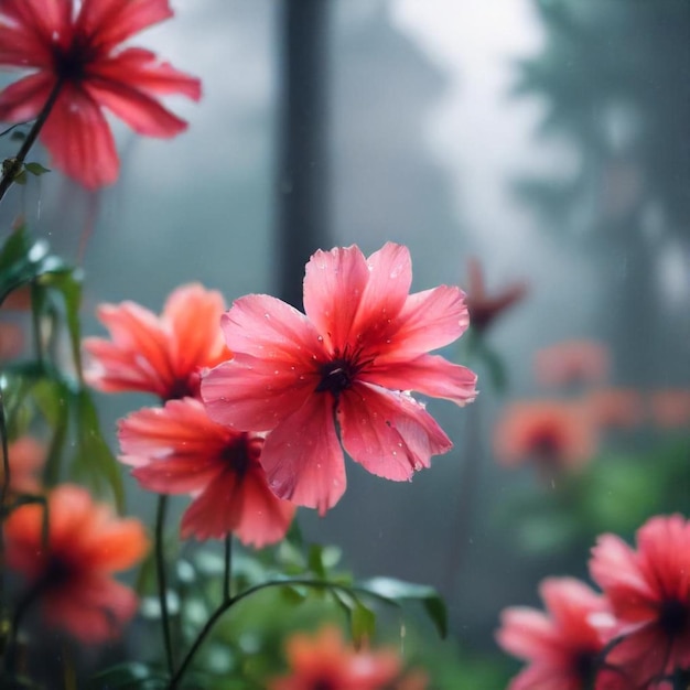 a red flower with the word  wild  in the background