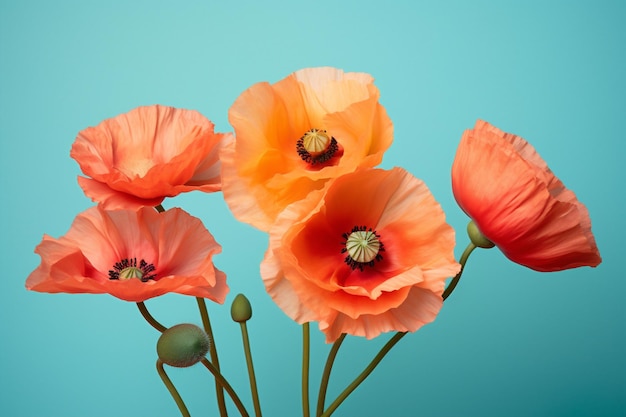 Red flowers poppy